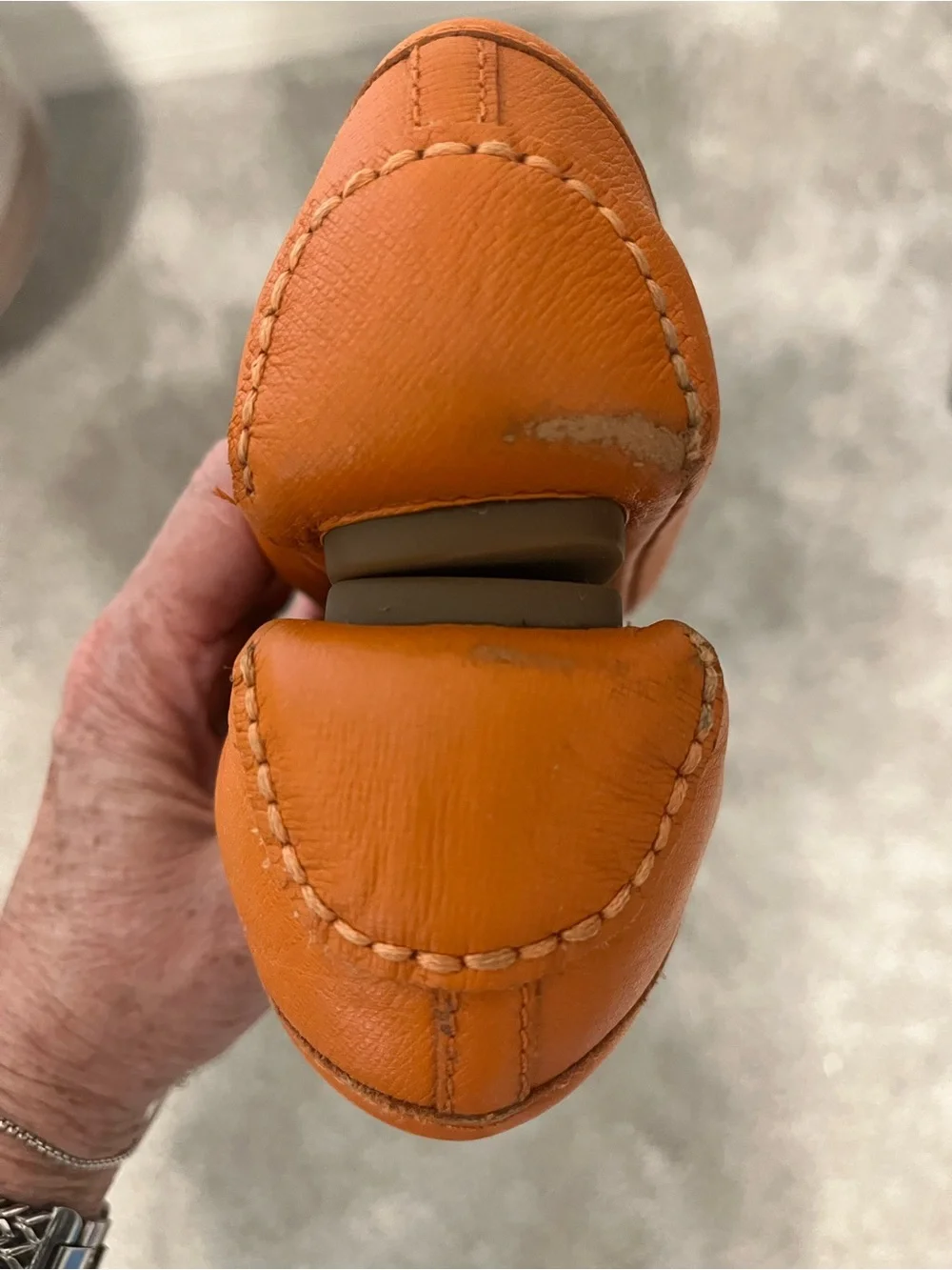 Michael Kors Orange Leather MK Logo Ballet Flats